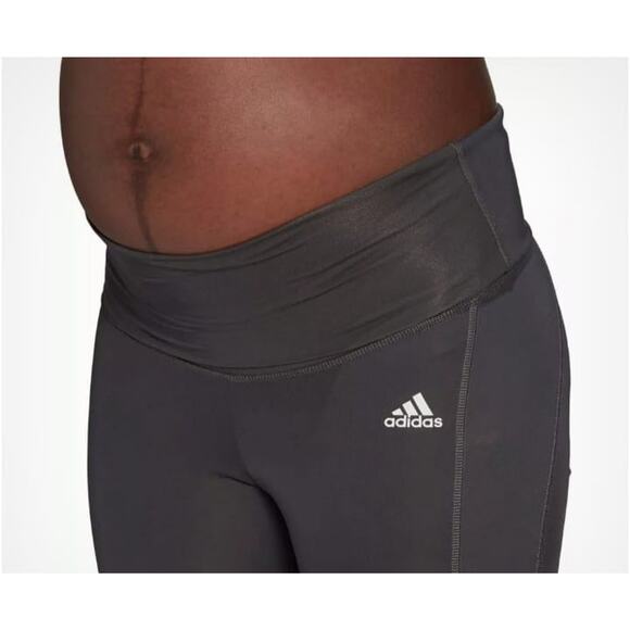 Adidas Maternity Leggings Aeroready Designed To Move Gray Silver Size Small - Picture 3 of 12